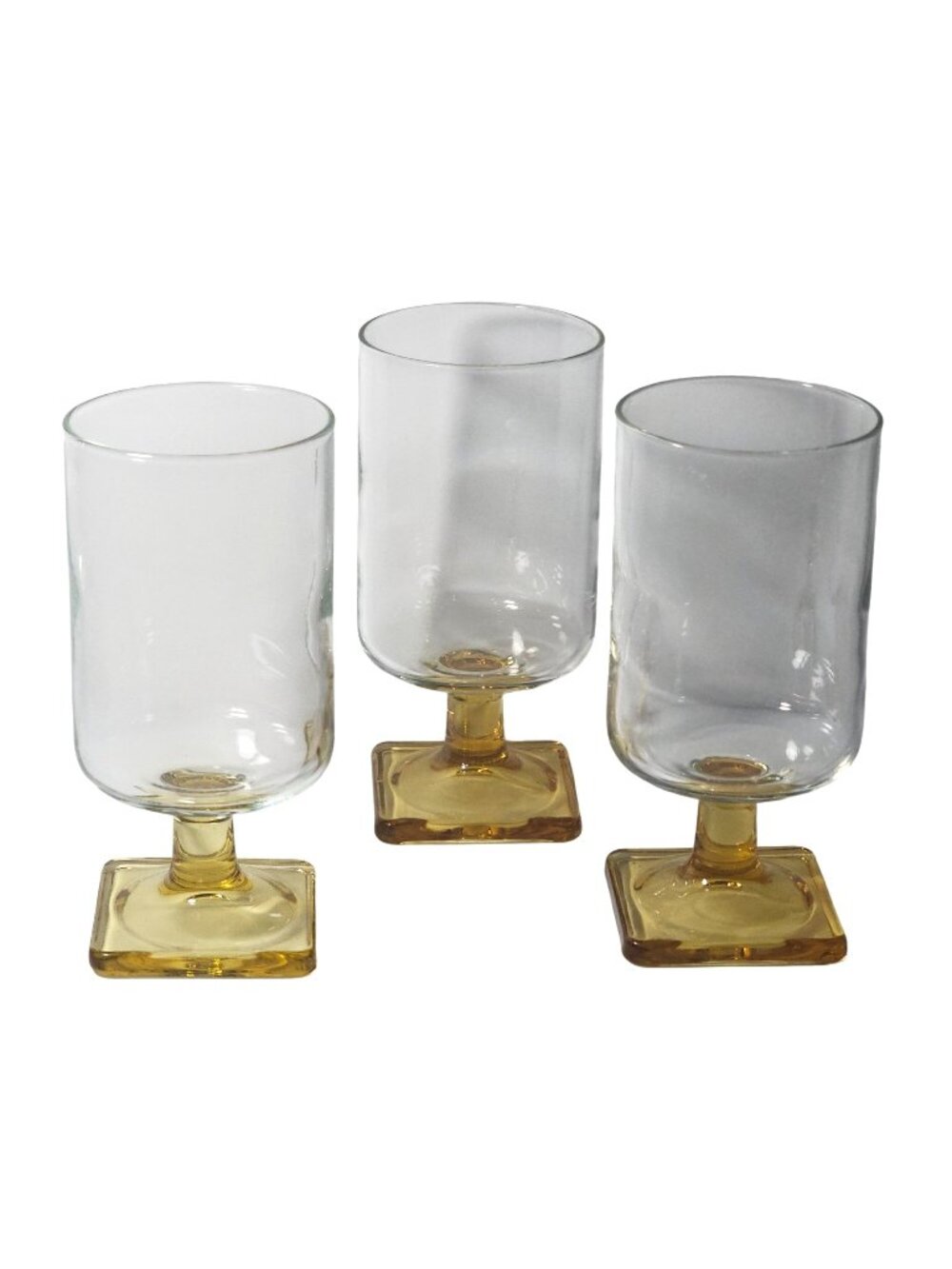 3 Federal Glass Nordic Topaz Juice Glasses 4.5" cocktail square barware 5oz retr